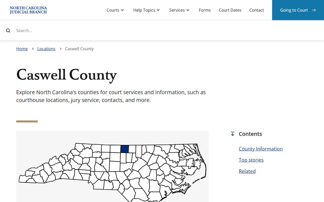 Caswell County court records Judicial Branch landing page
