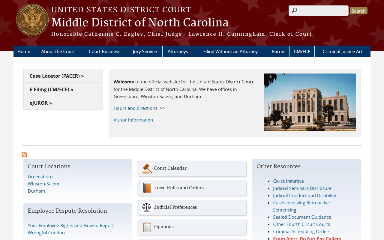 Caswell County court records federal Middle District