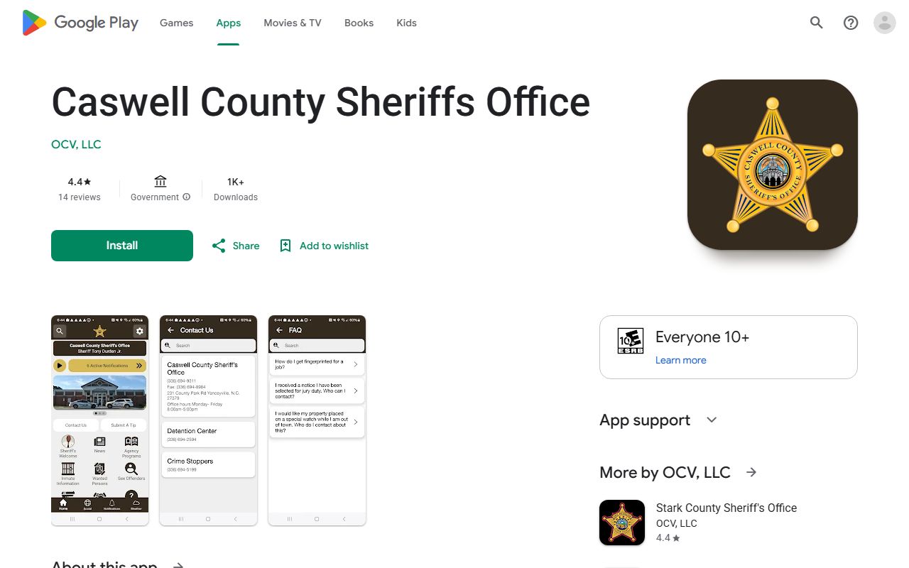 Caswell County inmate search sheriff Google Play app listing