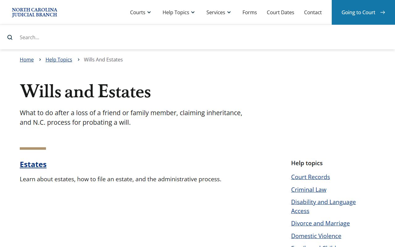 Caswell County probate records North Carolina wills and estates help topic
